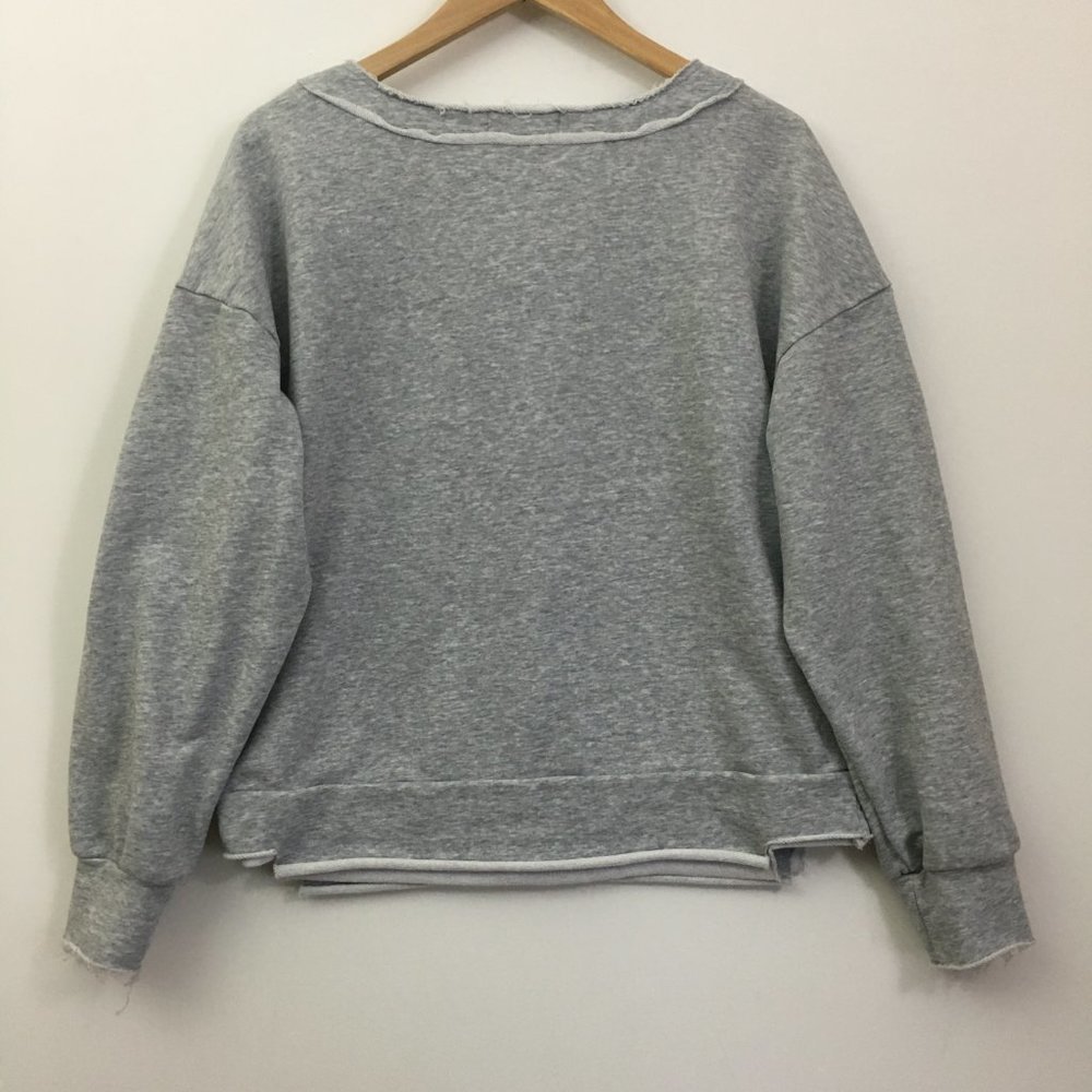 Whiteroom & Cactus Round Neck 1/2 Button Up Sweat Shirt Womens Size S Gray - Picture 9 of 14